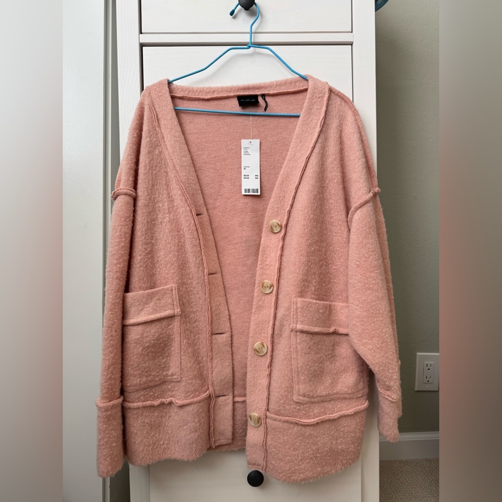NWT Urban Outfitters Whisper Knit Cardigan Sweater in Pink | Size XS